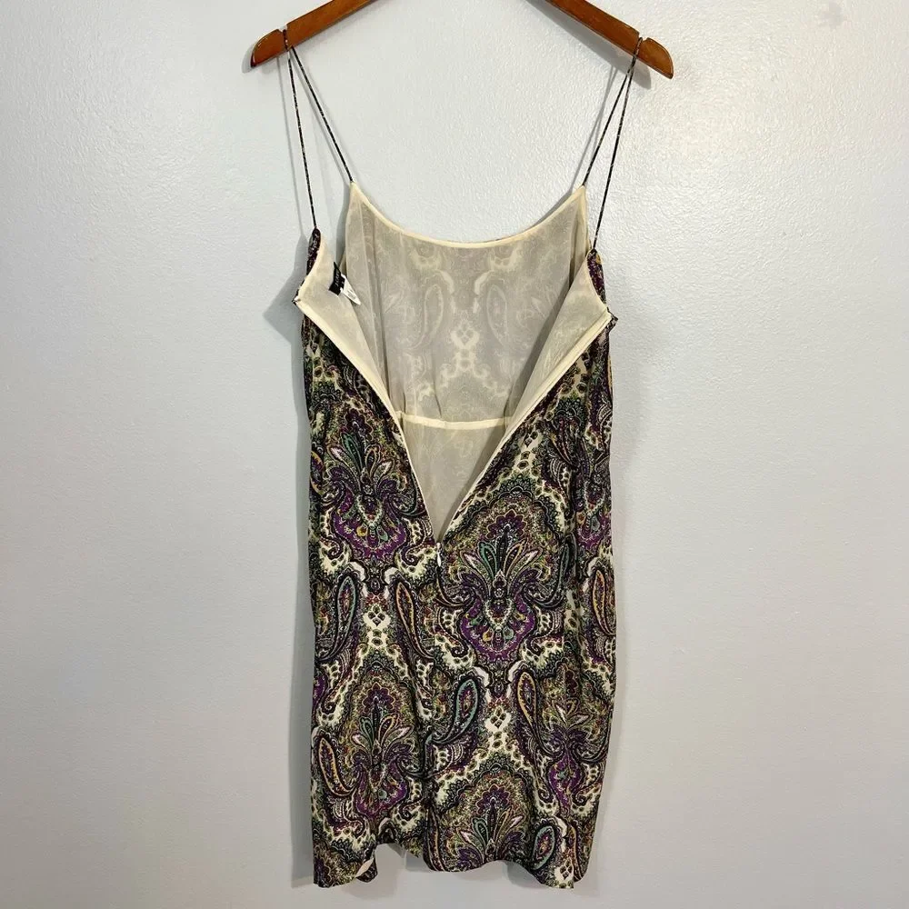 J. Crew Paisley Print Silk Spaghetti Strap‎ Dress